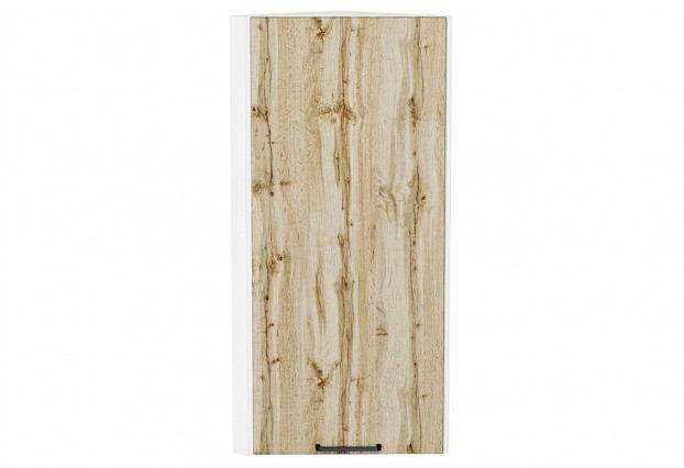 Шкаф верхний торцевой Флэт Wotan Oak 2S / Белый 30 х 30,6 х 92 см