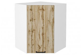 Шкаф верхний угловой Флэт Wotan Oak 2S / Белый 60 х 60 х 71,6 см