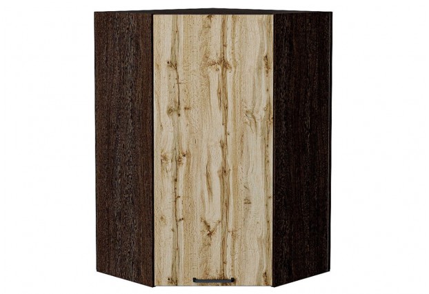 Шкаф верхний угловой Флэт Wotan Oak 2S / Graphite 60 х 60 х 92 см