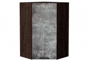 Шкаф верхний угловой Флэт Temple Stone 2S / Graphite 60 х 60 х 92 см