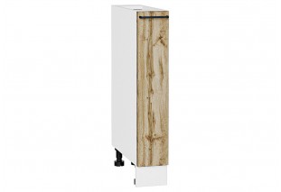 Шкаф нижний бутылочница Флэт Wotan Oak 2S / Белый 15 х 47,8 х 81,6 см