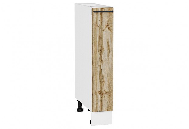 Шкаф нижний бутылочница Флэт Wotan Oak 2S / Белый 15 х 47,8 х 81,6 см