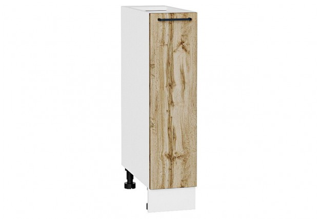 Шкаф нижний бутылочница Флэт Wotan Oak 2S / Белый 20 х 47,8 х 81,6 см