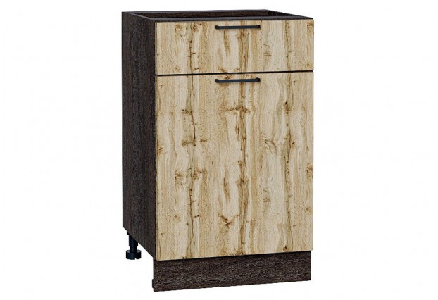 Шкаф нижний с 1-ой дверцей и ящиком Флэт Wotan Oak 2S / Graphite 50 х 47,8 х 81,6 см