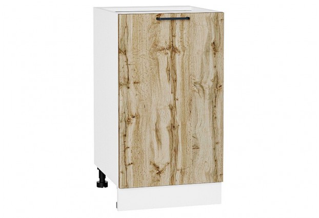 Шкаф нижний с 1-ой дверцей Флэт Wotan Oak 2S / Белый 45 х 47,8 х 81,6 см