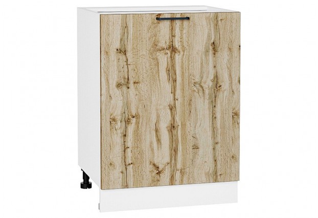 Шкаф нижний с 1-ой дверцей Флэт Wotan Oak 2S / Белый 60 х 47,8 х 81,6 см