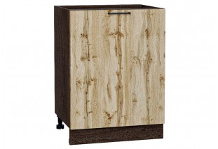 Шкаф нижний с 1-ой дверцей Флэт Wotan Oak 2S / Graphite 60 х 47,8 х 81,6 см