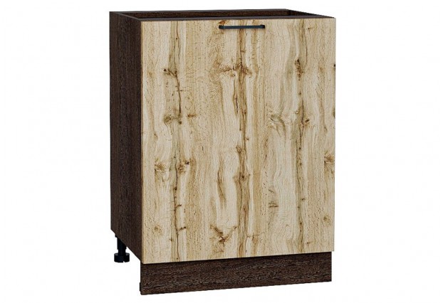 Шкаф нижний с 1-ой дверцей Флэт Wotan Oak 2S / Graphite 60 х 47,8 х 81,6 см