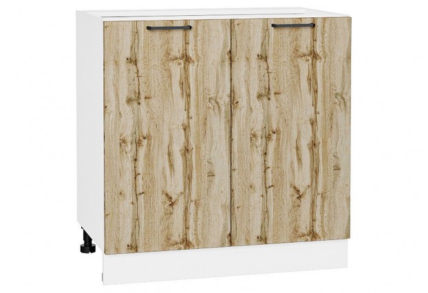 Шкаф нижний с 2-мя дверцами Флэт Wotan Oak 2S / Белый 80 х 47,8 х 81,6 см
