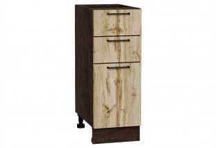 Шкаф нижний с 3-мя ящиками Флэт Wotan Oak 2S / Graphite 30 х 47,8 х 81,6 см