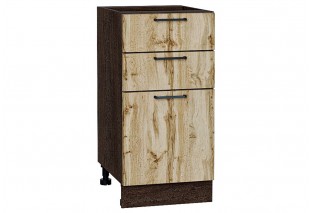 Шкаф нижний с 3-мя ящиками Флэт Wotan Oak 2S / Graphite 40 х 47,8 х 81,6 см
