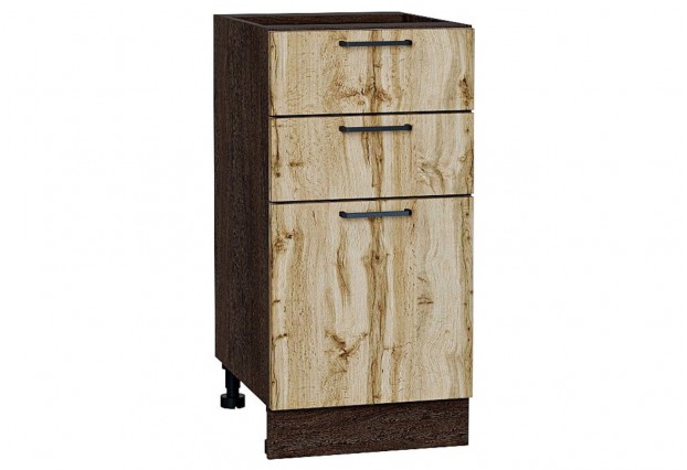 Шкаф нижний с 3-мя ящиками Флэт Wotan Oak 2S / Graphite 40 х 47,8 х 81,6 см