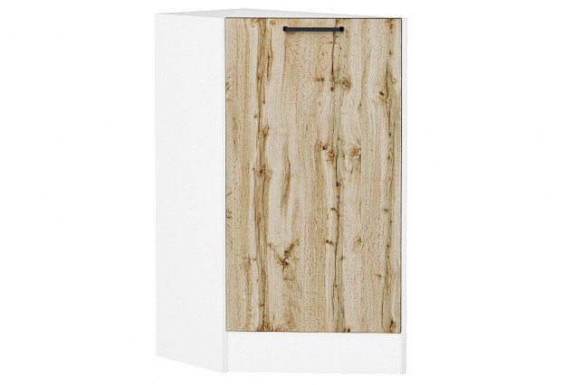 Шкаф нижний торцевой Флэт Wotan Oak 2S / Белый 29,6 х 55,2 х 81,6 см