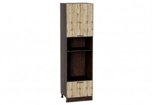 Шкаф пенал с 1-ой дверцей и ящиком под технику Флэт Wotan Oak 2S / Graphite 60 х 57,4 х 213,2 см
