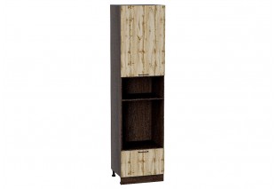 Шкаф пенал с 1-ой дверцей и ящиком под технику Флэт Wotan Oak 2S / Graphite 60 х 57,4 х 233,6 см