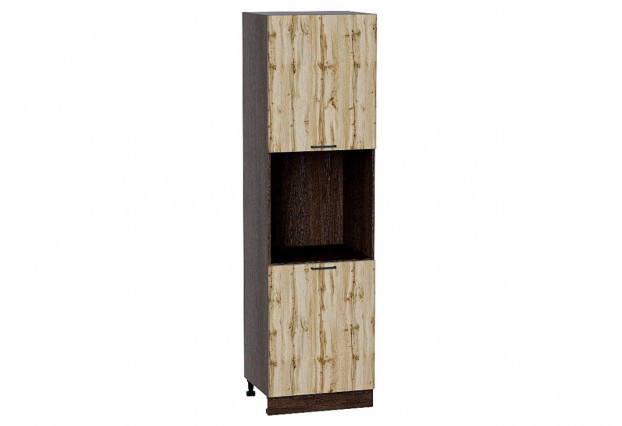 Шкаф пенал с 2-мя дверцами под технику Флэт Wotan Oak 2S / Graphite 60 х 57,4 х 213,2 см