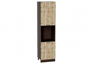 Шкаф пенал с 2-мя дверцами под технику Флэт Wotan Oak 2S / Graphite 60 х 57,4 х 233,6 см