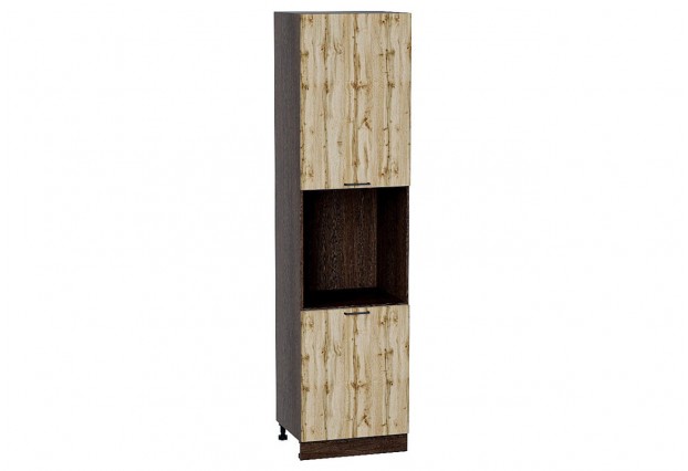 Шкаф пенал с 2-мя дверцами под технику Флэт Wotan Oak 2S / Graphite 60 х 57,4 х 233,6 см