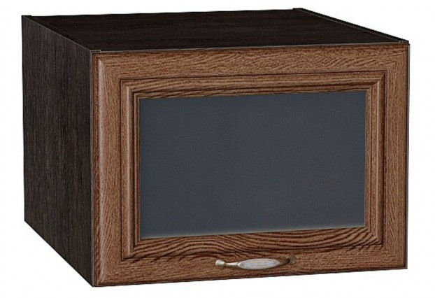 Шкаф верхний горизонтальный остекленный глубокий Шале Brown Dreamline / Graphite 50 х 57,6 х 35,8 см