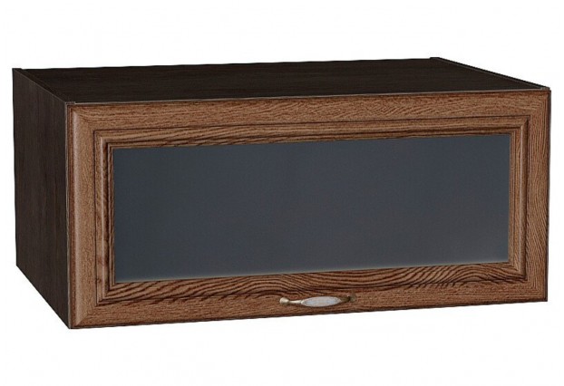 Шкаф верхний горизонтальный остекленный глубокий Шале Brown Dreamline / Graphite 80 х 57,6 х 35,8 см