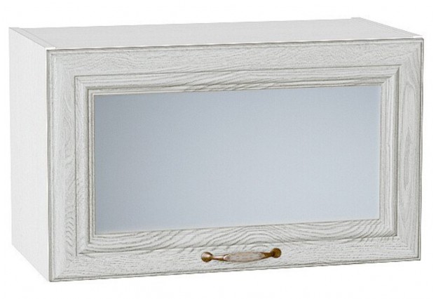 Шкаф верхний горизонтальный остекленный Шале White Dreamline / Белый 60 х 32 х 35,8 см