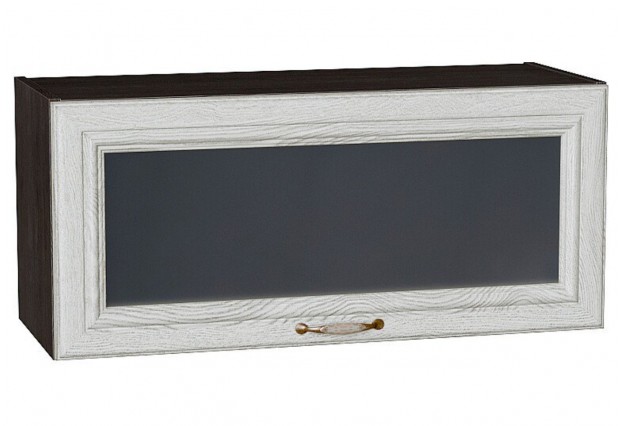 Шкаф верхний горизонтальный остекленный Шале White Dreamline / Graphite 80 х 32 х 35,8 см