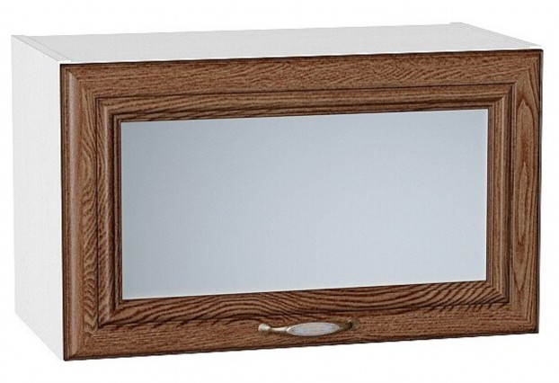 Шкаф верхний горизонтальный остекленный Шале Brown Dreamline / Белый 60 х 32 х 35,8 см