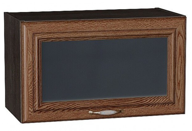 Шкаф верхний горизонтальный остекленный Шале Brown Dreamline / Graphite 60 х 32 х 35,8 см