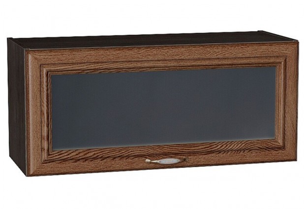 Шкаф верхний горизонтальный остекленный Шале Brown Dreamline / Graphite 80 х 32 х 35,8 см