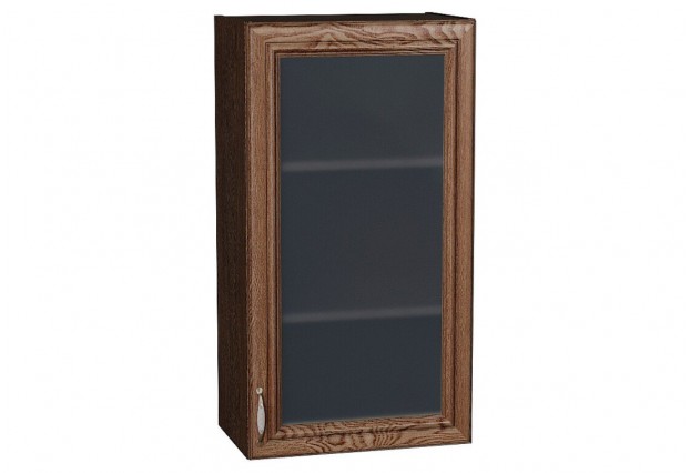 Шкаф верхний с 1-ой остекленной дверцей Шале Brown Dreamline / Graphite 50 х 32 х 92 см