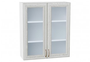 Шкаф верхний с 2-мя остекленными дверцами Шале White Dreamline / Белый 80 х 30,2 х 92 см
