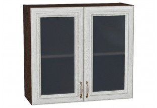 Шкаф верхний с 2-мя остекленными дверцами Шале White Dreamline / Graphite 80 х 32 х 71,6 см