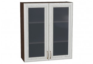 Шкаф верхний с 2-мя остекленными дверцами Шале White Dreamline / Graphite 80 х 30,2 х 92 см