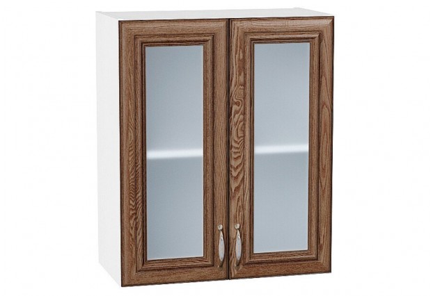Шкаф верхний с 2-мя остекленными дверцами Шале Brown Dreamline / Белый 60 х 32 х 71,6 см