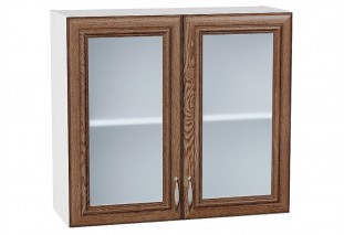 Шкаф верхний с 2-мя остекленными дверцами Шале Brown Dreamline / Белый 80 х 32 х 71,6 см