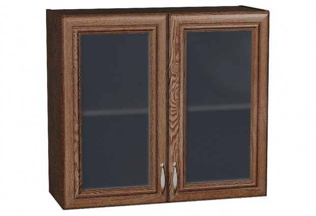 Шкаф верхний с 2-мя остекленными дверцами Шале Brown Dreamline / Graphite 80 х 32 х 71,6 см