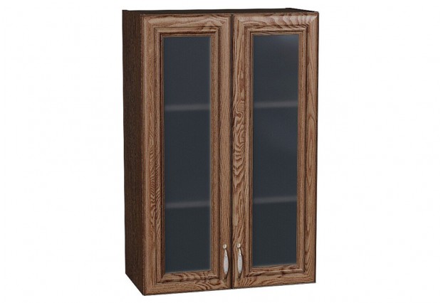 Шкаф верхний с 2-мя остекленными дверцами Шале Brown Dreamline / Graphite 60 х 32 х 92 см