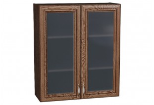Шкаф верхний с 2-мя остекленными дверцами Шале Brown Dreamline / Graphite 80 х 30,2 х 92 см