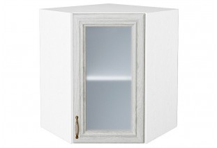 Шкаф верхний угловой остекленный Шале White Dreamline / Белый 60 х 60 х 71,6 см
