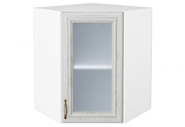 Шкаф верхний угловой остекленный Шале White Dreamline / Белый 60 х 60 х 71,6 см