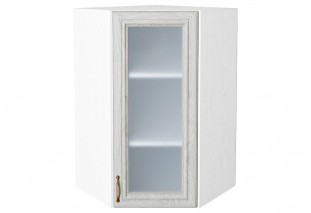 Шкаф верхний угловой остекленный Шале White Dreamline / Белый 60 х 60 х 92 см