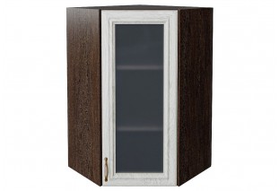 Шкаф верхний угловой остекленный Шале White Dreamline / Graphite 60 х 60 х 92 см