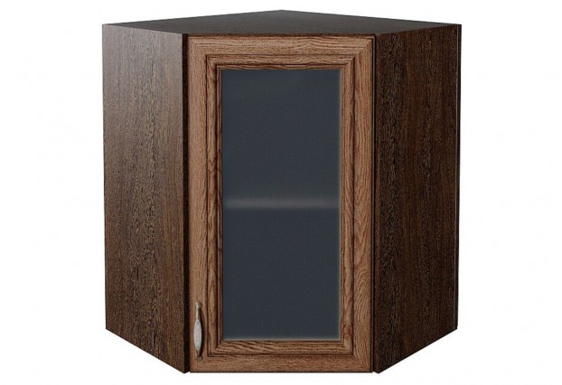 Шкаф верхний угловой остекленный Шале Brown Dreamline / Graphite 60 х 60 х 71,6 см