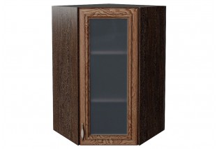 Шкаф верхний угловой остекленный Шале Brown Dreamline / Graphite 60 х 60 х 92 см