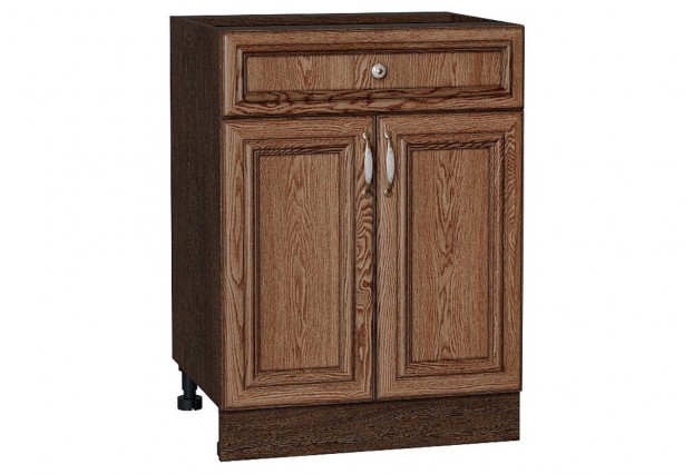 Шкаф нижний с 2-мя дверцами и ящиком Шале Brown Dreamline / Graphite 60 х 48 х 81,6 см