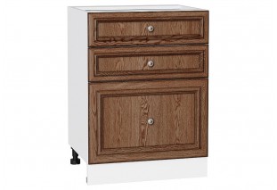 Шкаф нижний с 3-мя ящиками Шале Brown Dreamline / Белый 60 х 48 х 81,6 см