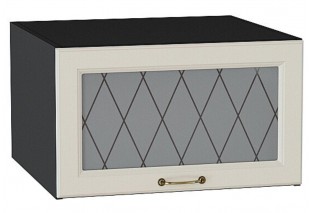 Шкаф верхний горизонтальный остекленный глубокий Ницца Агат / Graphite 60 х 57,4 х 35,8 см