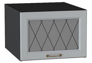 Шкаф верхний горизонтальный остекленный глубокий Ницца Графит / Graphite 50 х 57,4 х 35,8 см