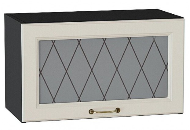 Шкаф верхний горизонтальный остекленный Ницца Агат / Graphite 60 х 31,8 х 35,8 см