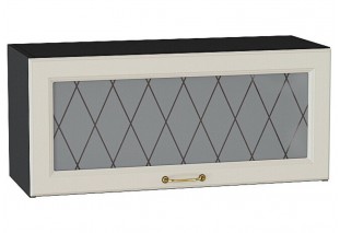Шкаф верхний горизонтальный остекленный Ницца Агат / Graphite 80 х 31,8 х 35,8 см